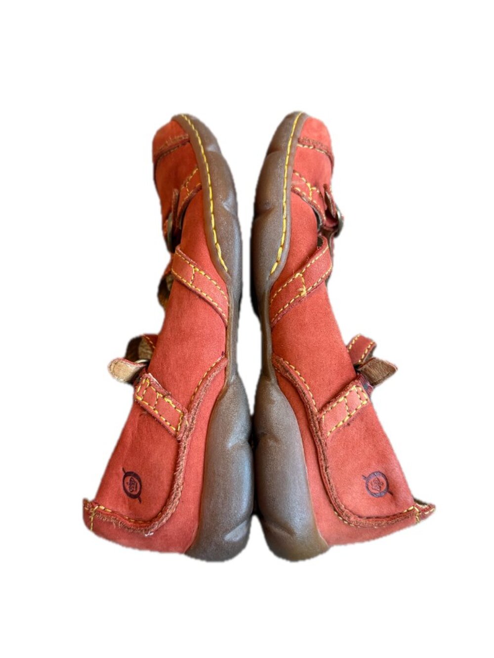 Born Rust Red Mary Jane Double Buckle Strap Flats Cushioned Size 7 Women's - Picture 8 of 11